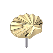 Threadless diamond cut disc shell gold-plated