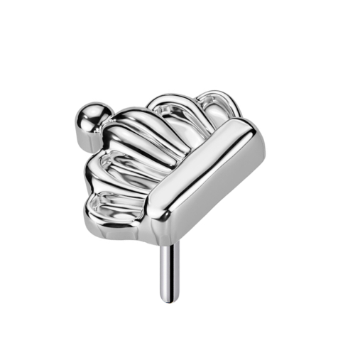 Threadless crown, silver
