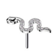 Threadless Schlange silber Kristalle silber