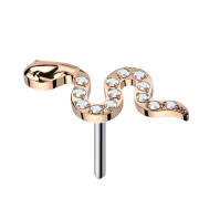 Threadless Schlange rosegold Kristalle multicolor