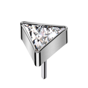 Threadless triangle silver crystal silver