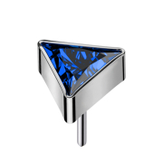 Threadless triangle argent cristal bleu foncé