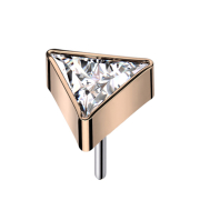 Threadless triangle rose gold crystal silver