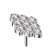 Threadless diamond silver crystals silver