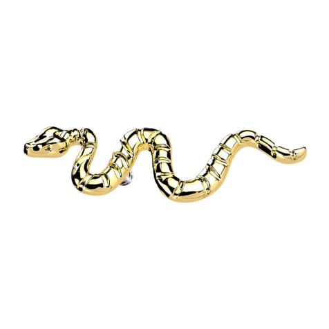 Anello dermico placcato in oro a forma di serpente