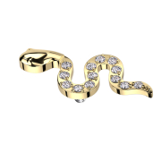 Anello dermico a forma di serpente placcato in oro con...