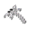 Ancoraggio cutaneo Libelle argento con cristalli argento