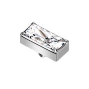Ancrage cutané rectangulaire argent cristal argent