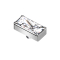 Ancrage cutané rectangulaire argent cristal argent