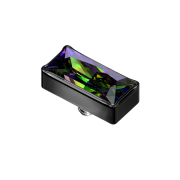 Ancrage cutané rectangulaire noir, cristal...