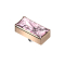 Rectangular Rose Gold Crystal Pink Dermal Anchor