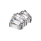 Anello cutaneo argento con tre cristalli baguette argento