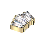 Anello dermico placcato oro con tre cristalli baguette...