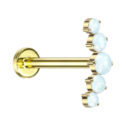 Micro labret internal thread gold-plated curved silver...