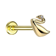 Micro labret internal thread gold-plated swan gold-plated...