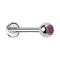 Micro labret silver with ball crystal pink
