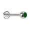 Micro labret silver with ball crystal green