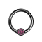 Micro Closure Ring schwarz Zylinder Kristall pink