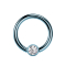 Micro Closure Ring light blue cylinder crystal silver