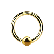 Micro Closure Ring gold-plated with ball fixed on one side
