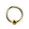 Micro Closure Ring vergoldet mit Kugel einseitig fixiert