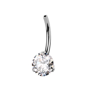 Bastoncino a banana senza filettatura argento con...