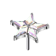 Threadless Stern silber Kristalle multicolor