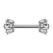 Barbell silver with two attachments three Baquette...