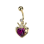 Banana gold-plated with ball heart crown crystal pink