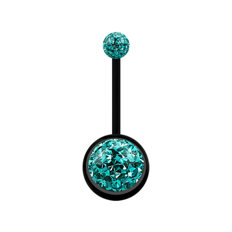 Banana nera con due sfere di cristallo turchese Strato protettivo epossidico