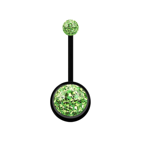 Banane schwarz mit zwei Kristallkugeln hellgrün Epoxy Schutzschicht