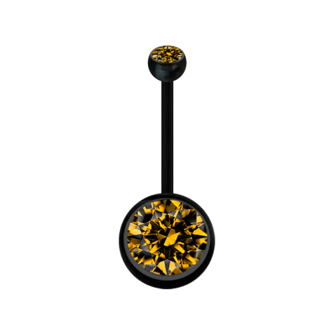 Banana gravidanza nera con due sfere di cristallo grande topazio