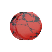 Flared Plug rot marmoriert aus Türkis Stein