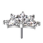 Threadless Fächer silber fünf Diamant Kristalle...