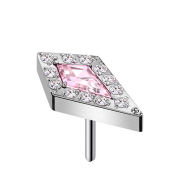 Threadless Diamant silber grosser Kristall pink