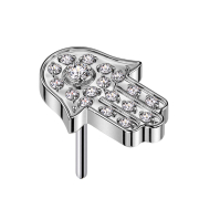 Threadless Hamsa silber Kristalle silber