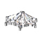 Anello Dermal Anchor a ventaglio, argento, con tre cristalli a forma di diamante, argento