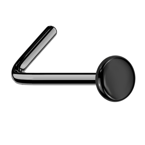 Nasenstecker gewinkelt schwarz mit Teller