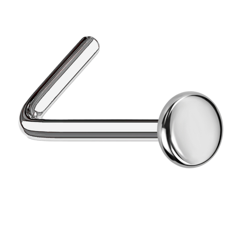 Clou doreille coudé argenté avec plaque