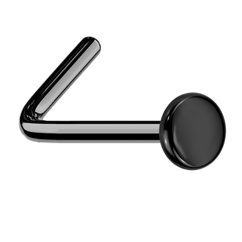 Clou de nez coudé noir avec plaque
