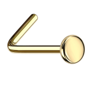 Orecchino a bottone angolato placcato oro con piattello