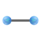 Micro Barbell schwarz mit zwei Kugeln Opal hellblau