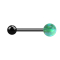 Micro Barbell noir avec boule et boule opale verte