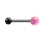 Micro barbell black with ball and ball opal pink