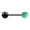 Micro barbell black with ball and ball opal green