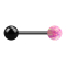 Micro barbell black with ball and ball opal pink
