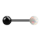 Micro bilanciere nero con sfera e sfera bianco opalino