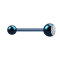 Micro barbell dark blue with ball and ball crystal silver