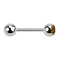 Micro Barbell argent avec boule et boule de cristal topaze