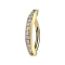 Banana hinged 14k gold shield crystals silver